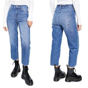 FREE PEOPLE Chloe Baby Barrel elastic waist crop jeans S
